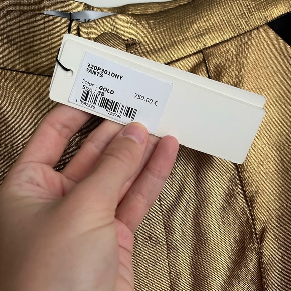 NWT Dice Kayek Gold Tapered Black Side Stripe Trousers - Size 6 - Picture 9 of 12